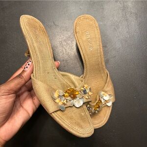 Unisa Tan Beaded Women's Sandals